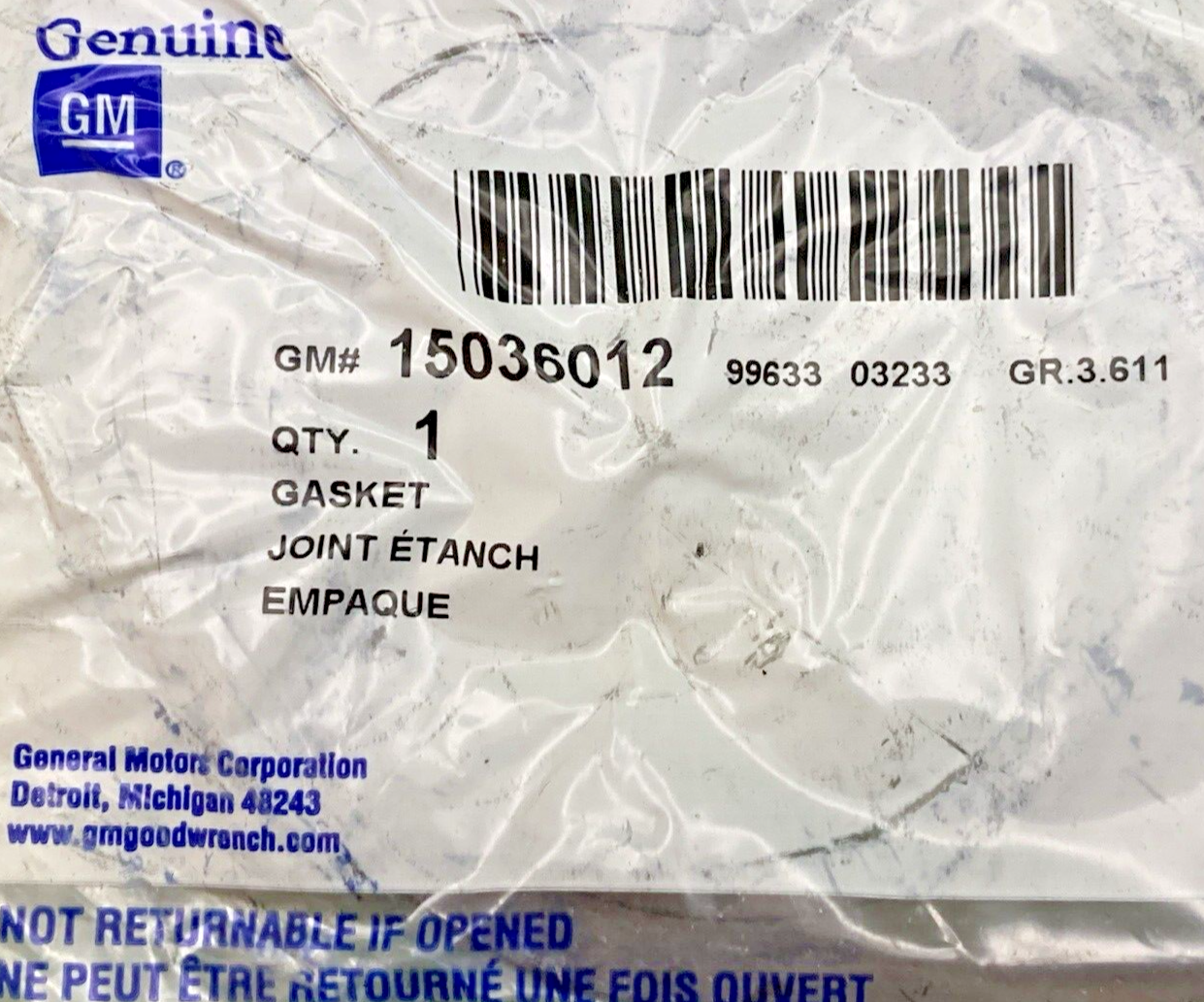 NEW GENUINE GM 15036012 GASKET, EXHAUST MANIFOLD PIPE, 1999-2015 GM