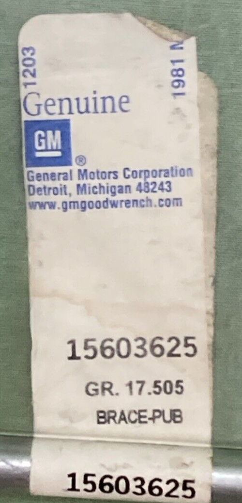 NEW GENUINE GM 15603625 Brace Pick Up Box Side Panel Rear