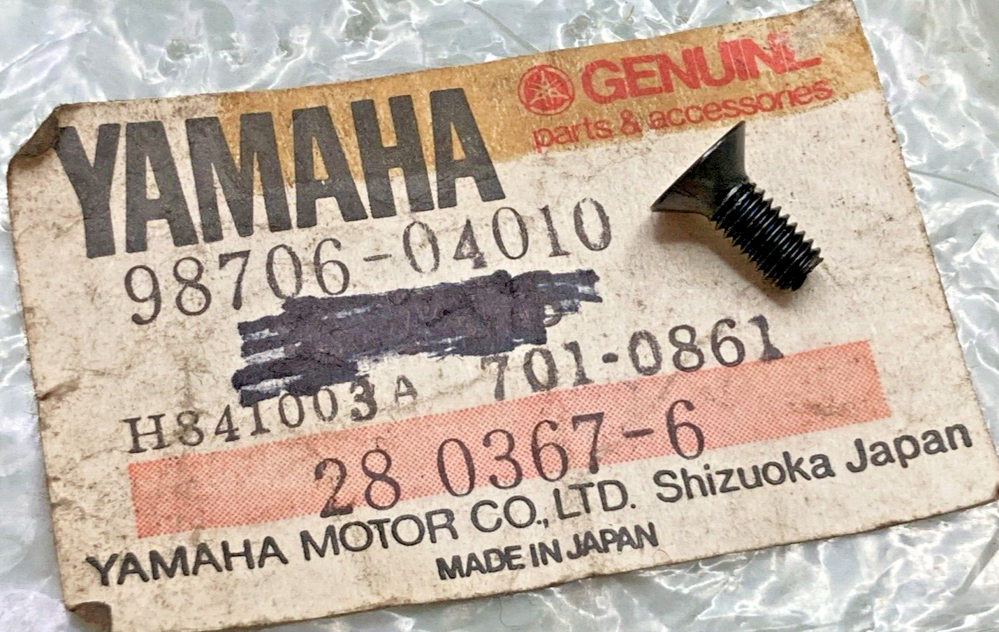 NEW GENUINE YAMAHA 98706-04010 SCREW, FLAT HEAD