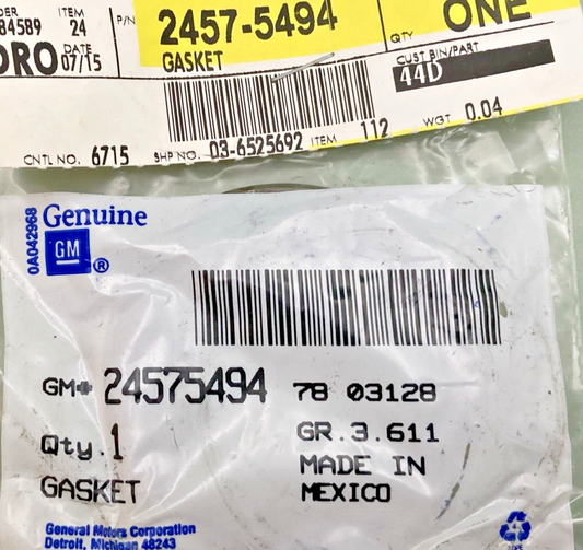 NEW GENUINE GM 24575494 GASKET, EXHAUST MANIFOLD PIPE, 1997-2002 GM