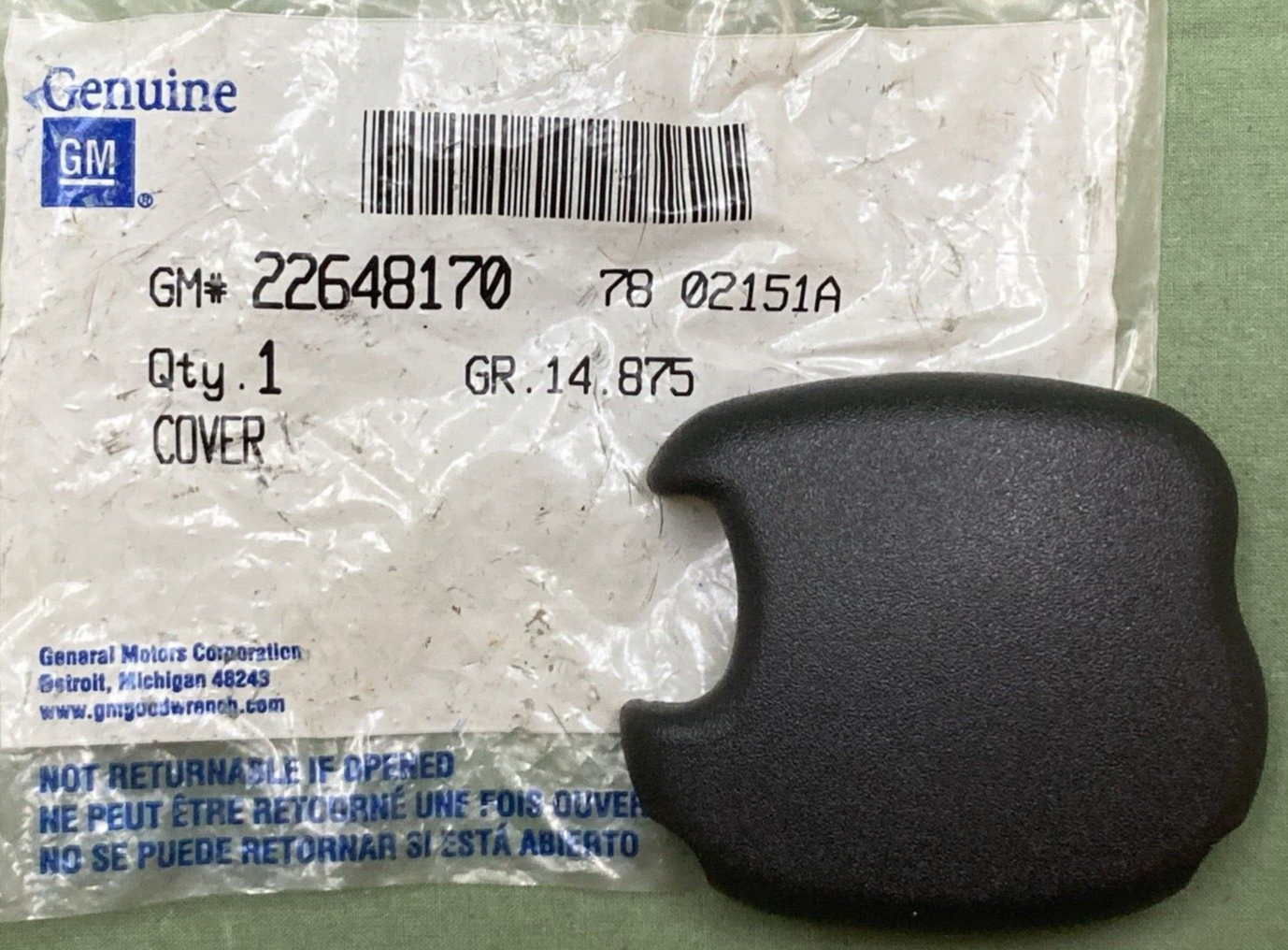 NEW GENUINE GM 22648170 Cover Driver Seat Shoulder Belt Guide Bracket Black