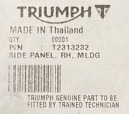NEW GENUINE TRIUMPH T2313232 Side Panel, Rh, Mldg