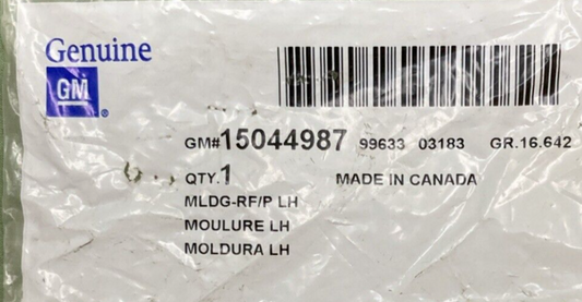 NEW GENUINE GM 15044987 Molding Assembly Roof Panel Joint Finish LH