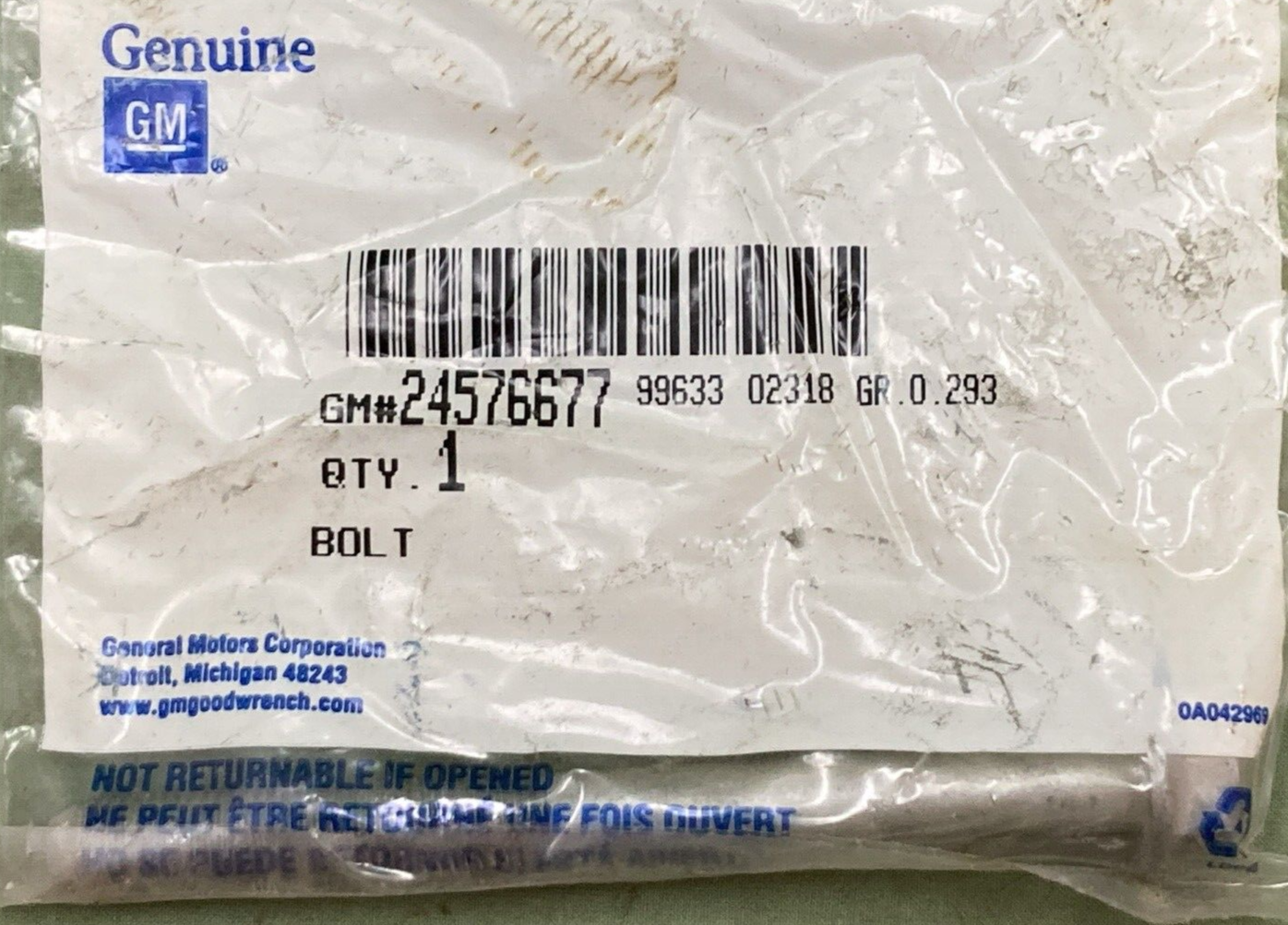 QTY 2 NEW GENUINE GM 24576677 Engine Cylinder Head Bolt