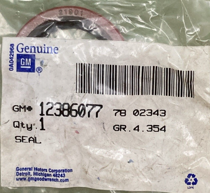 NEW GENUINE GM 12386077 Seal Manual Transmission Drive Gear Bearing Cap Oil