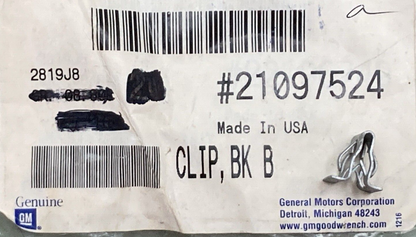 NEW GENUINE GM 21097524 Clip Back Body Opening Upper Molding