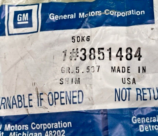 NEW GENUINE GM 3851484 SHIM KIT