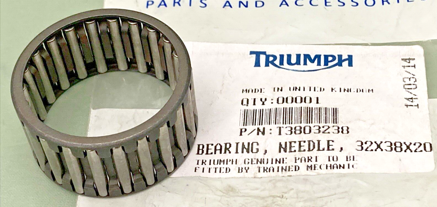 NEW GENUINE TRIUMPH T3803238 Bearing, Needle, 32X38X20
