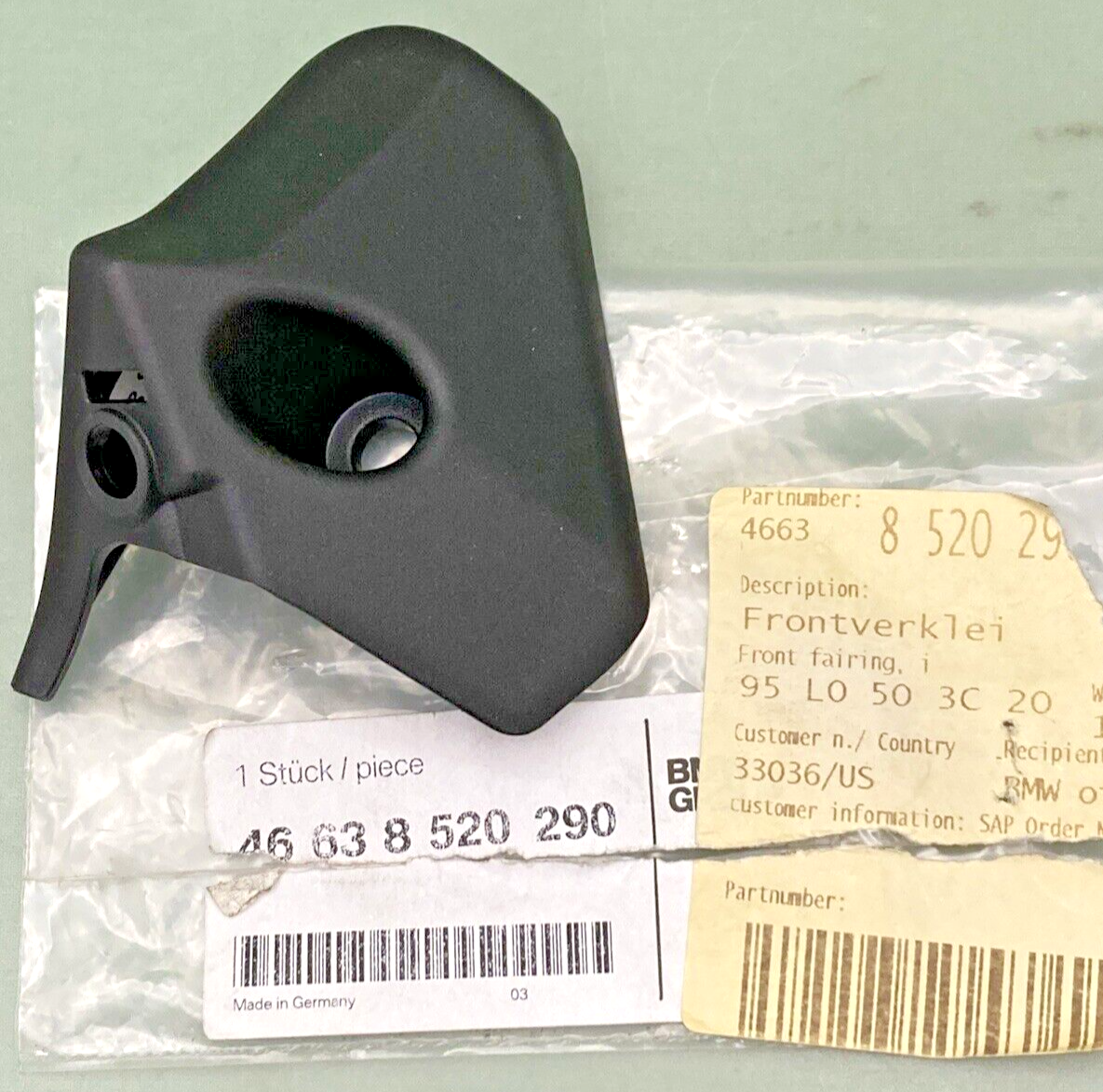 NEW GENUINE BMW 46 63 8 520 290 Front fairing, inner right BMW-Moto 46638520290