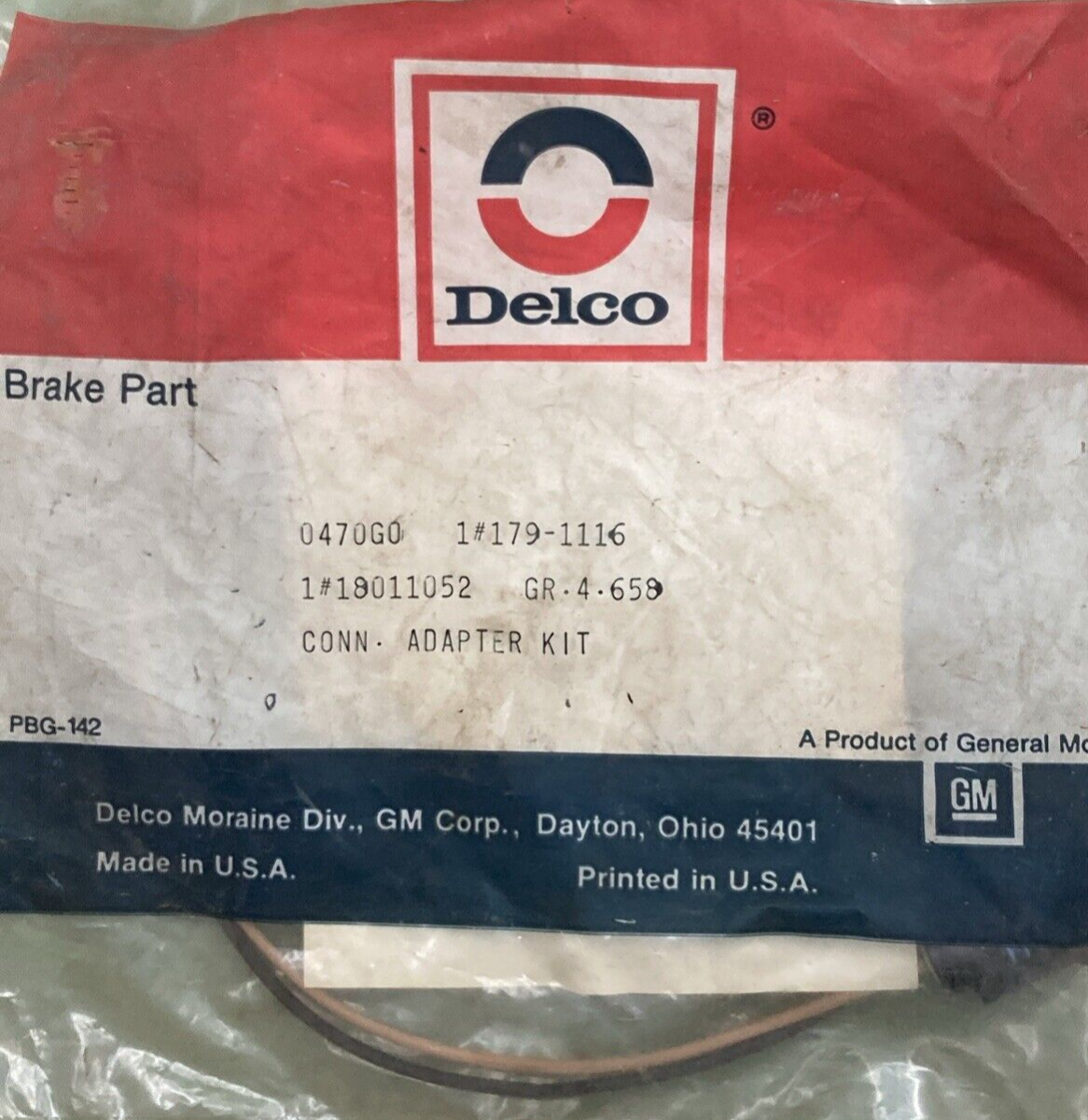 NEW GENUINE DELCO 179-1116 Adapter Brake Master Cylinder GM 18011052