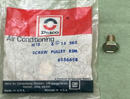 QTY 6 NEW GENUINE DELCO 15-265 SCREW PULLEY RIM GM 6556658