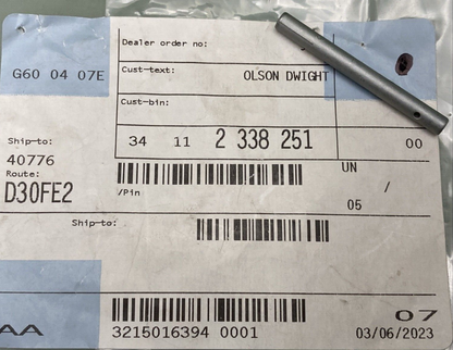 NEW GENUINE BMW 34 11 2 338 251 PIN RETAINING 34112338251