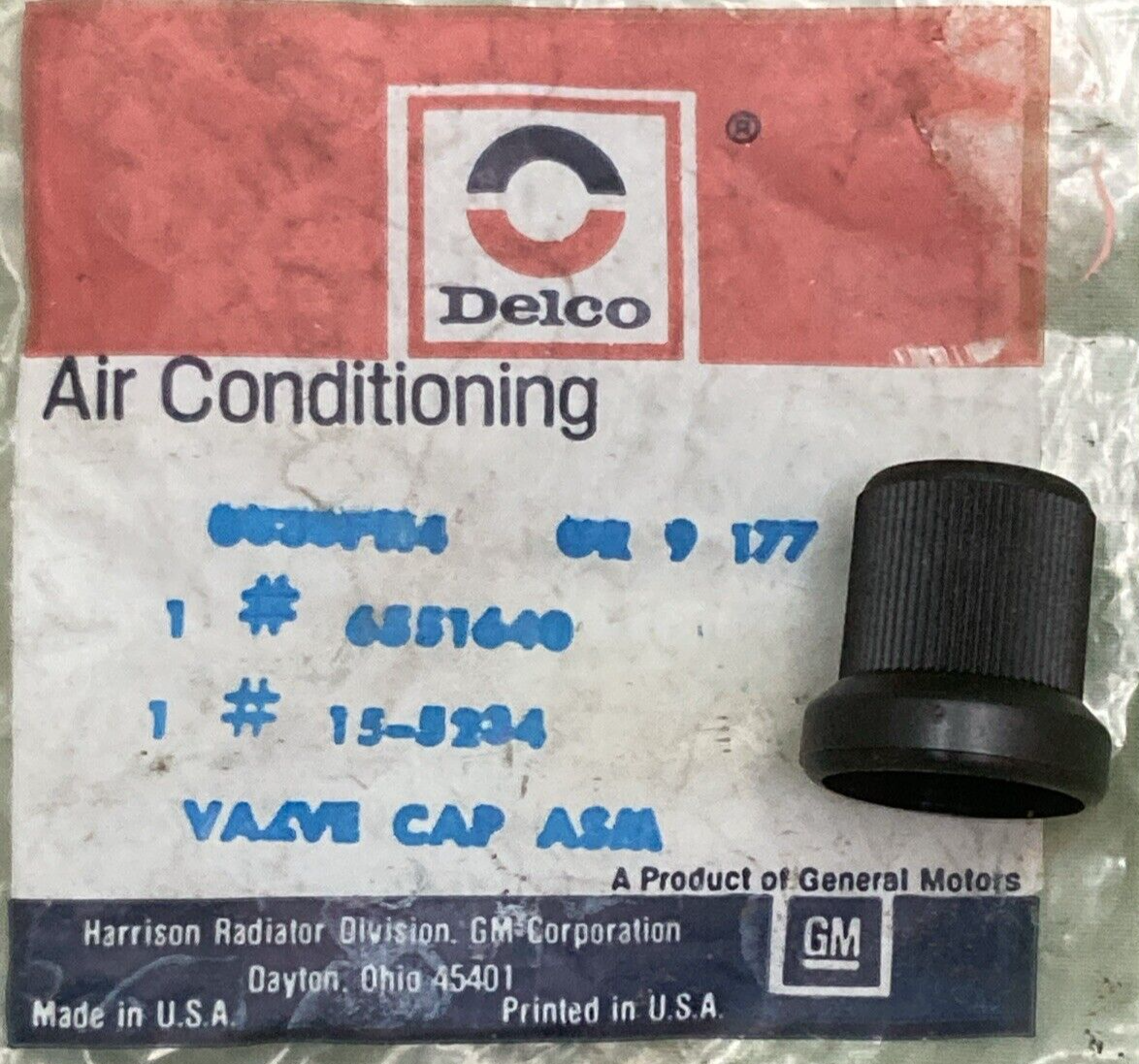 NEW GENUINE DELCO 15-5234  Valve Cap Accumulator Dehydrator, 7/16X20 THREAD