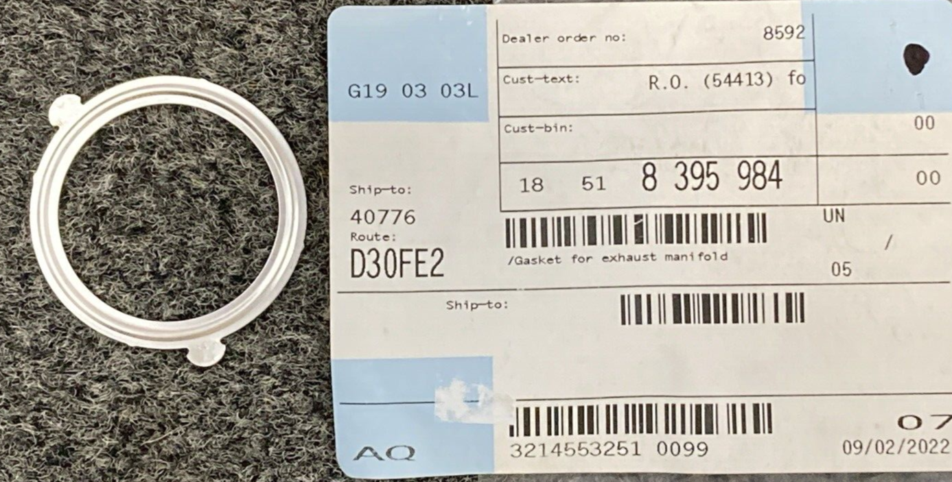 NEW GENUINE BMW 18 51 8 395 984 Gasket for exhaust manifold 18518395984