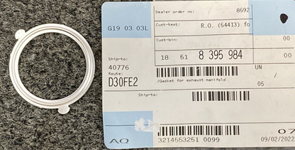 NEW GENUINE BMW 18 51 8 395 984 Gasket for exhaust manifold 18518395984