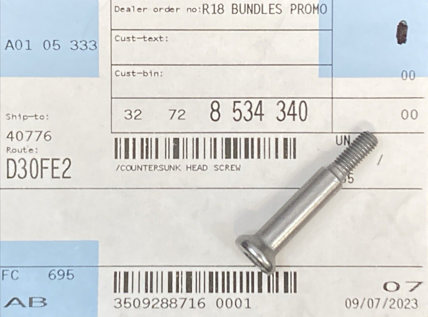 NEW GENUINE BMW 32 72 8 534 340  Countersunk head screw  32728534340