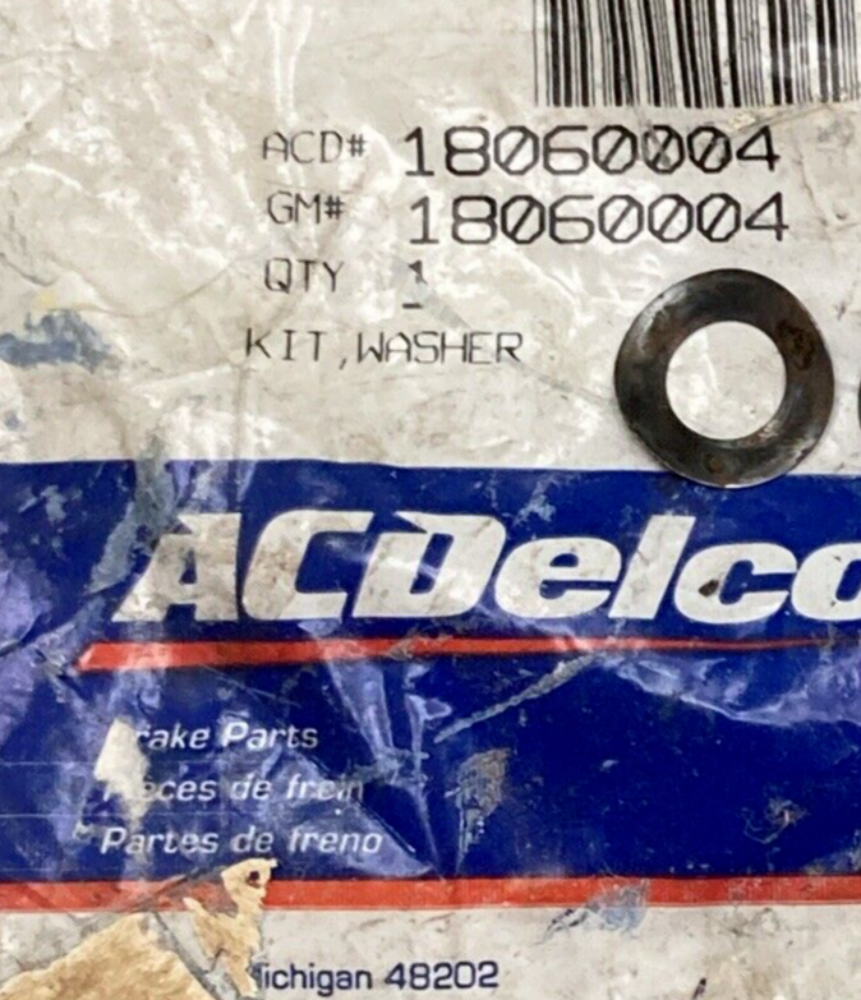 NEW GENUINE ACDELCO 18060004 Washer Kit Rear Parking Brake Lever INCOMPLETE