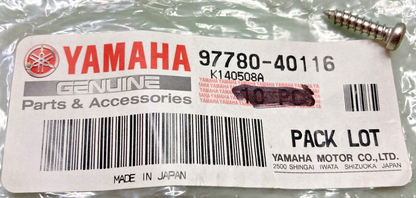 QTY 9 NEW GENUINE YAMAHA 97780-40116 SCREW, TAPPING