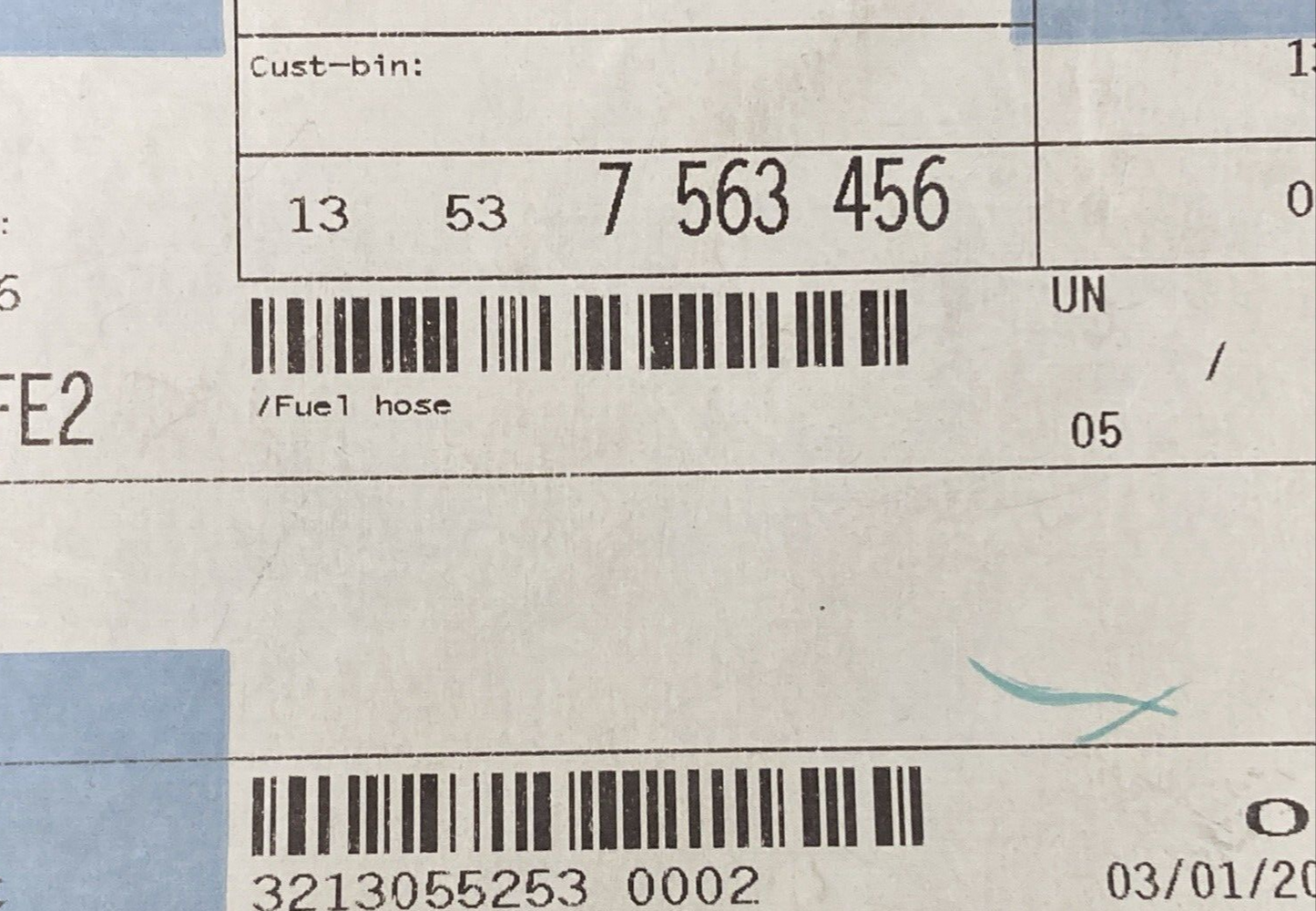 NEW GENUINE BMW   13 53 7 563 456   Hose   13537563456