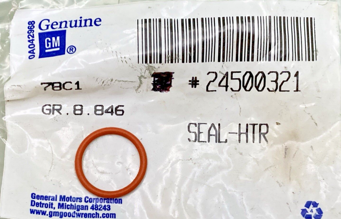 NEW GENUINE GM 24500321 HEATER INLET PIPE SEAL (O-RING)