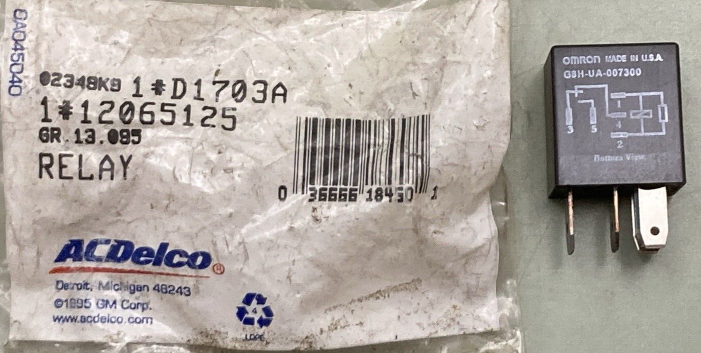 NEW GENUINE ACDELCO D1703A Relay Assembly Daytime Running Lamp 5 Terminal Spdt