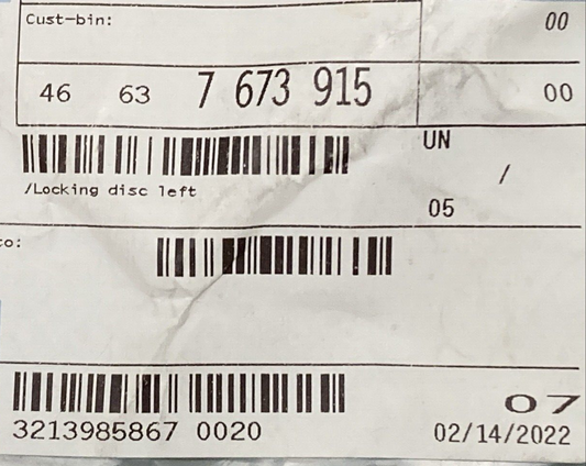 NEW GENUINE BMW  46 63 7 673 915   Locking Disc Left   46637673915