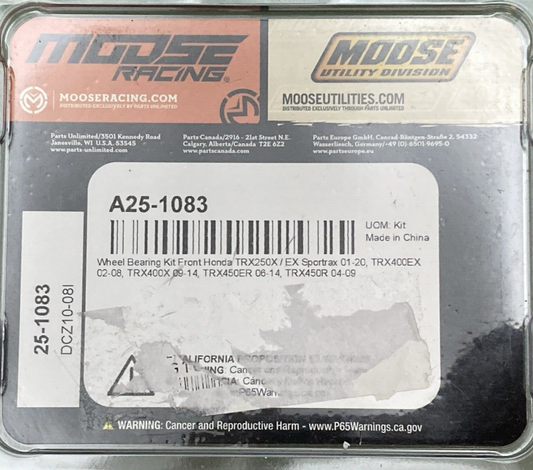 NEW GENUINE MOOSE RACING A25-1083 Wheel Bearing Kit Front For Honda