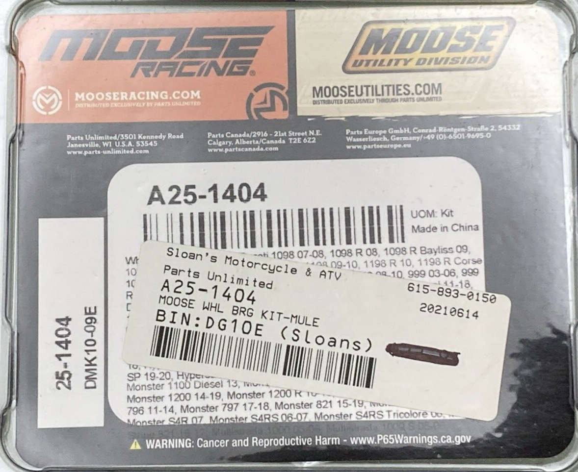 NEW GENUINE MOOSE RACING A25-1404 Wheel Bearing Kit