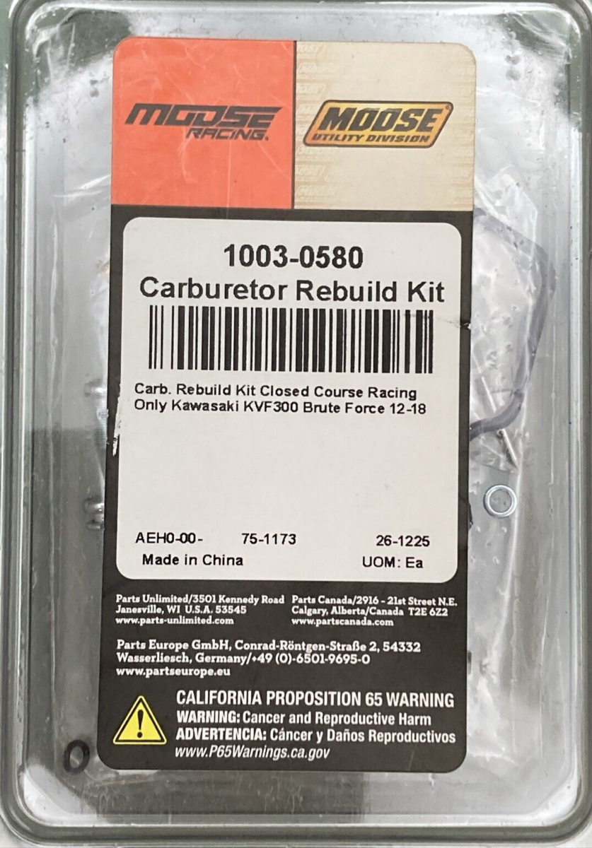 NEW GENUINE MOOSE RACING 1003-0580 Carburetor Rebuild Kit