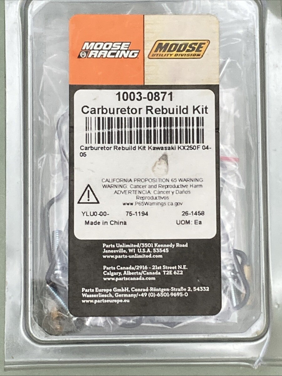 NEW GENUINE MOOSE RACING 1003-0871 Carburetor Rebuild Kit