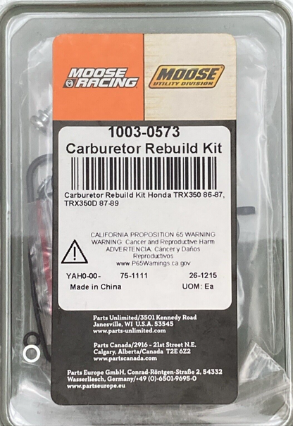 NEW GENUINE MOOSE RACING 1003-0573 Carburetor Rebuild Kit