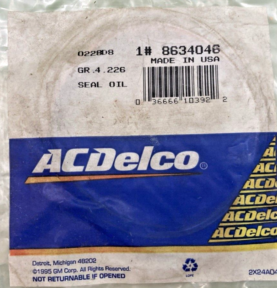 NEW GENUINE ACDELCO 8634046 SEAL, AUTOMATIC TRANSMISSION OIL PUMP, 1982-1990 GM