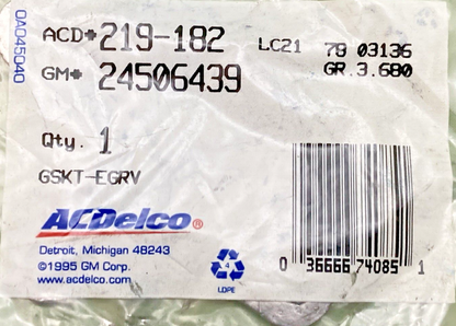 NEW GENUINE ACDELCO 24506439 EGR VALVE GASKET, 1996-1999 GM