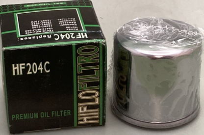 NEW HIFLOFILTRO HF204C PREMIUM OIL FILTER CHROME SPIN-ON