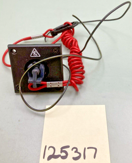GENUINE EVINRUDE JOHNSON OMC 125317 PLATE & CUT-OFF SWITCH BLACK W/ WIRING