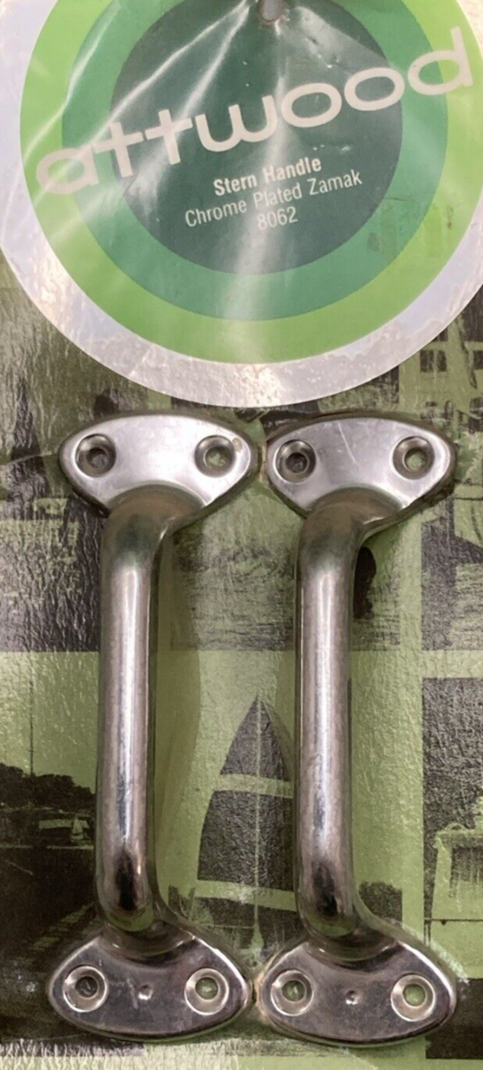 QTY 2 NEW GENUINE ATTWOOD 8062 HANDLES STERN CHROME PLATED 6" LENGTH