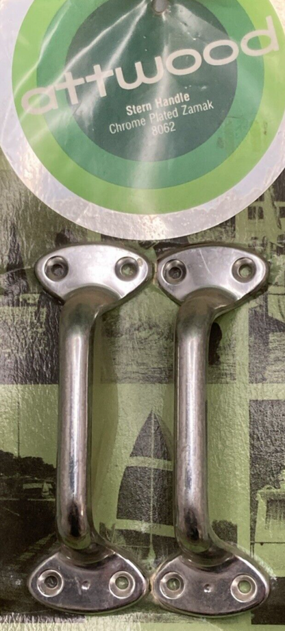 QTY 2 NEW GENUINE ATTWOOD 8062 HANDLES STERN CHROME PLATED 6" LENGTH