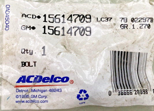 NEW GENUINE ACDELCO 15614709 BOLT/SCREW, REAR COMPARTMENT LID HINGE 1982-2017 GM