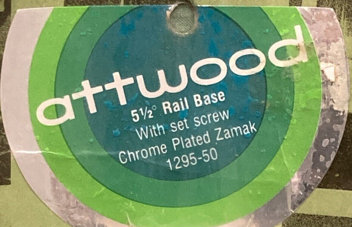 NEW GENUINE ATTWOOD 1295-50 RAIL BASE CHROME 5.5" W/ SET SCREWS
