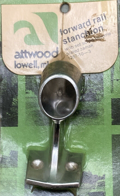 NEW GENUINE ATTWOOD 1287-10-3 FORWARD RAIL STANCHION CHROME W/ SET SCREW