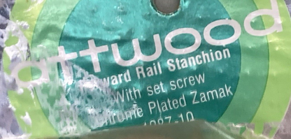 NEW GENUINE ATTWOOD 1287-10 FORWARD RAIL STANCHION CHROME W/ SET SCREW