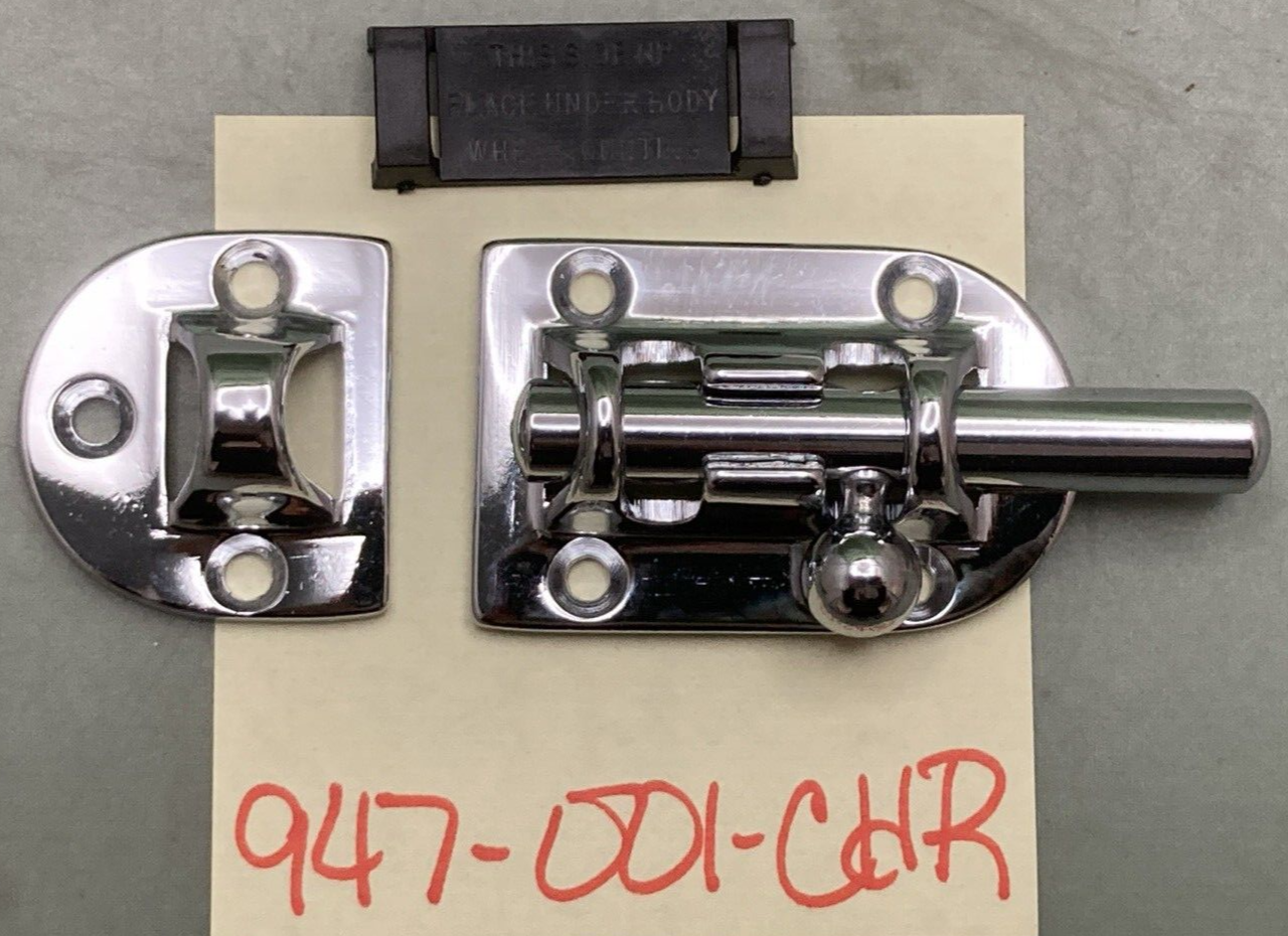 NEW GENUINE PERKO 947-001-CHR BARREL BOLT CHROME PLATED BRONZE W/ FRICTION PLATE