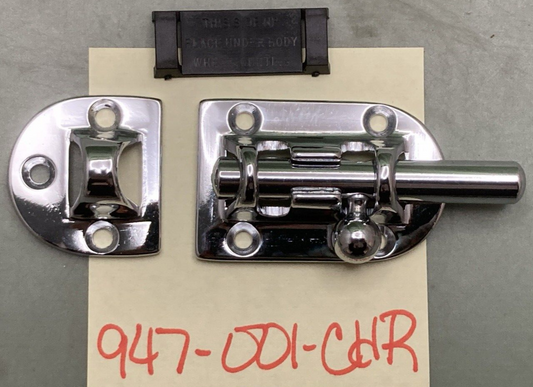 NEW GENUINE PERKO 947-001-CHR BARREL BOLT CHROME PLATED BRONZE W/ FRICTION PLATE