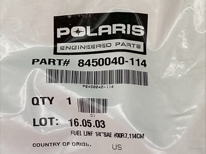 NEW GENUINE POLARIS 8450040-114 FUEL LINE 1/4SAE #30R7, 114CM