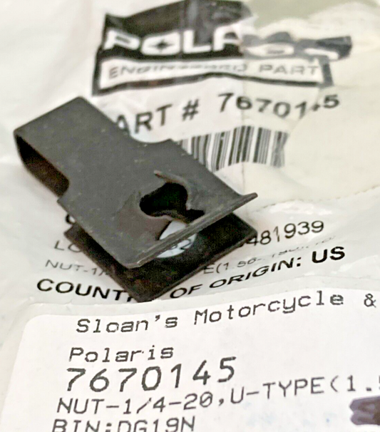 NEW GENUINE POLARIS 7670145 Nut, U - Type