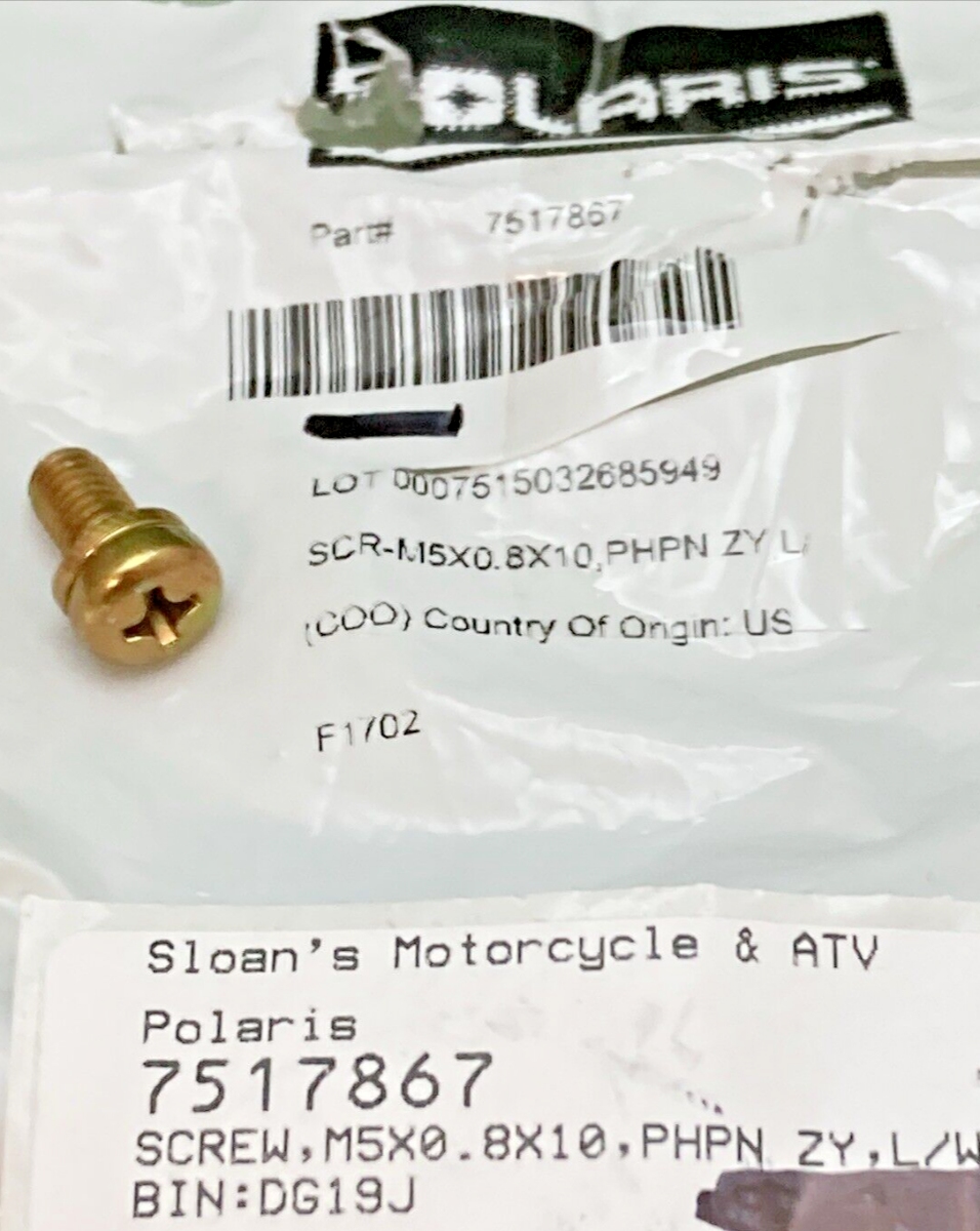 QTY 2 NEW GENUINE POLARIS 7517867 SCREW