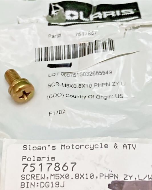 QTY 2 NEW GENUINE POLARIS 7517867 SCREW