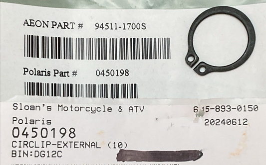 QTY 2 NEW GENUINE POLARIS 0450198 Circlip, External