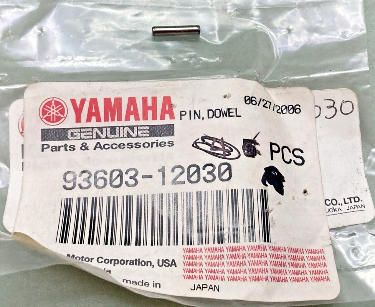QTY 3 NEW GENUINE YAMAHA 93603-12030 PIN, DOWEL