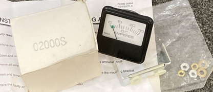 NEW PRIME 02000S AMMETER 0-30 DC W/ MOUNTING HARDWARE & INSTRUCTIONS